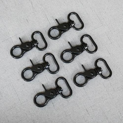 50 Pcs/Lot 25mm Black Metal Clasps Lobster Belt Strap Bag Buckles Dog leash Keychain Swivel Trigger Clips Snap Hook DIY