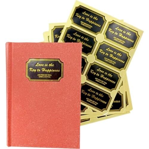 80pcs/lot Black 'Love Is The Key To Happiness' Paper Seal Label Sticker Golden Scrapbooking Sticker Labels For Gift Decoration