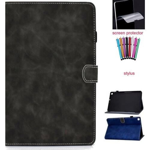 PU leather stand Case For Samusng Galaxy Tab A7 Lite 8.7'' 2021 SM-T220 SM-T225 Silicon Back Cover Folio+screen protector+stylus