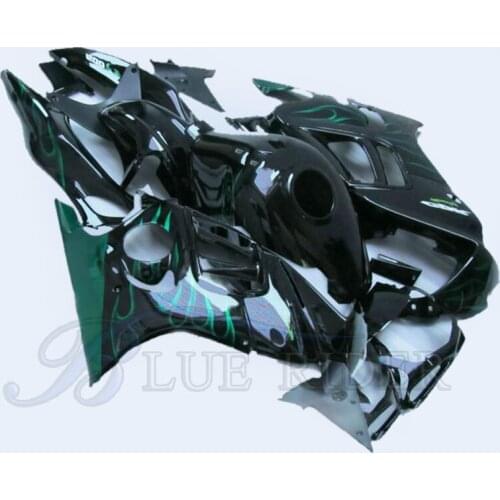 Motorcycle parts for HONDA CBR 600 F3 fairings kit 1997 1998 CBR600 F3 97 98 aftermarket green flames in bodyworks fairing