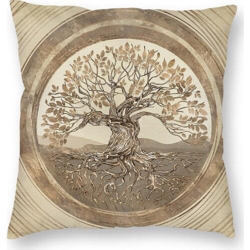 Tree Of Life Yggdrasil Pastel Viking Pillow Case Home Decor Vikings Cushion Cover Throw Pillow for Home Double-sided Printing