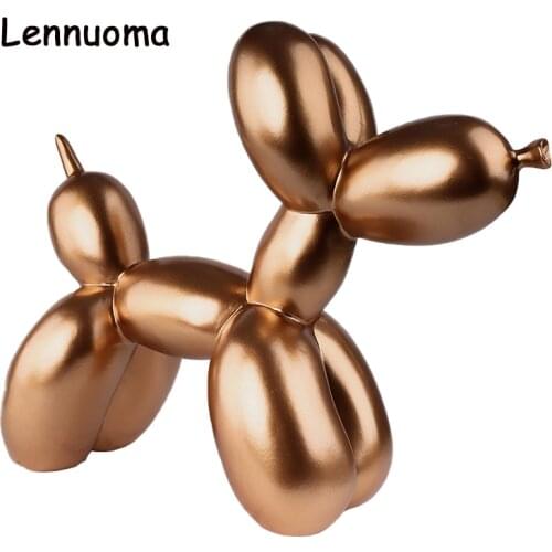 Lennuoma Balloon Dog Figurines Home Decor Nordic Resin Figurine Sculpture Gift for Children Living Room Decorative Crafts