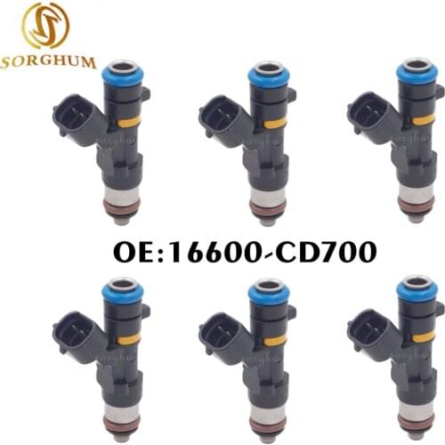 6PCS Fuel injector nozzle for Nissan 350Z 2005-2006 Murano 2005-2007 for Infiniti FX35 G35 M35 16600-CD700