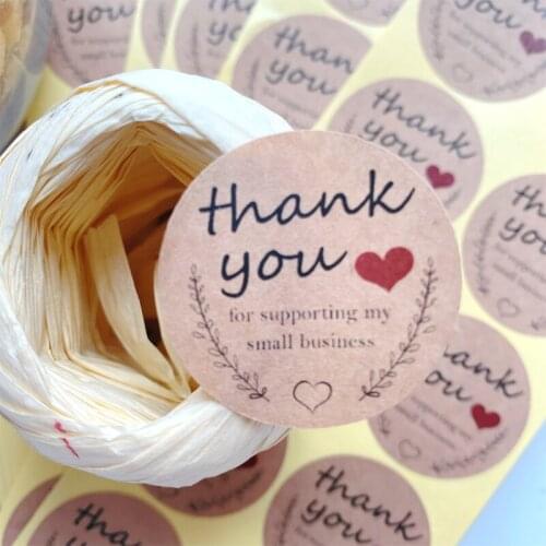 100pcs Red love garland kraft thank you for supporting my small business Wedding chrismas gift Stationery