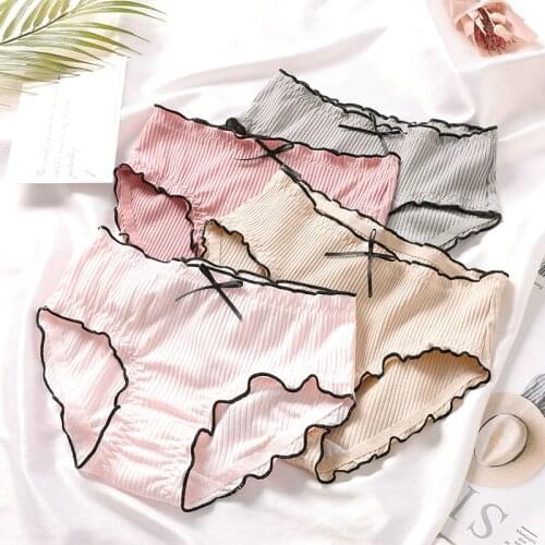 New Cotton Cute Stringy Selvedge Mid-Waist Comfortable Breathable Women 's Breifs
