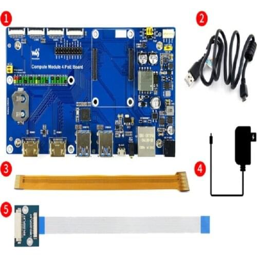 Raspberry Pi Compute Module 4 Kit, With Waveshare PoE Board Basic Accessories And Optional 7" Touchscreen