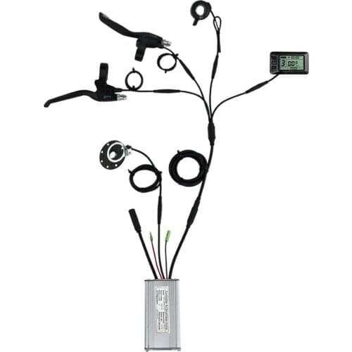36V/48V 500W 22A Electric Bicycle Sine Wave Controller KT LCD7U Display&Thumb Throttle and Sensor Waterproof Accessories