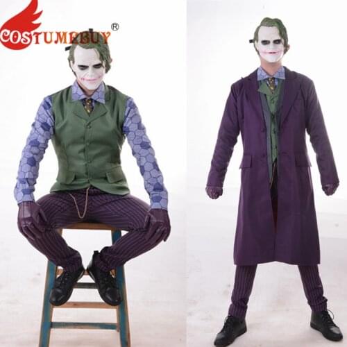 CostumeBuy The Dark Knight Joker Cosplay Suit Man The Joker Costum Uniform Full Set Halloween Outfit Custom Made