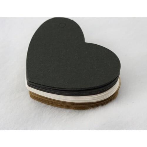 200pcs Hot Sale Brown Heart Kraft Paper Gift Hang Tags Labels For Party Christmas And Price Showing Note Mark Card