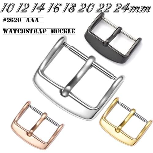 Metal Watch Band Buckle 10 12 14 16 18 20 22 24mm Watchband Strap Silver Black Gold Stainless Steel Clasp Accessories