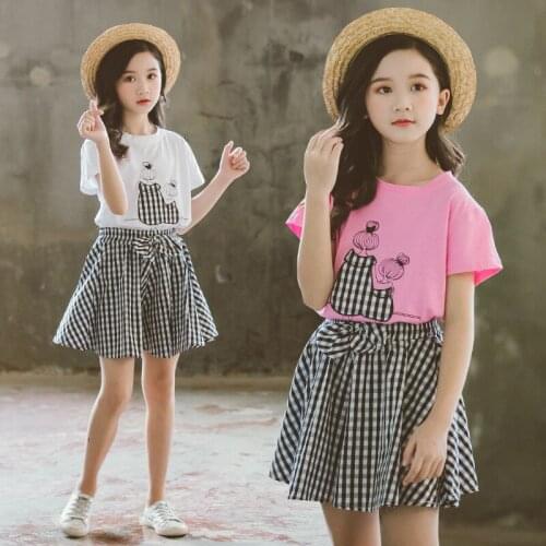 Fashion Children Outfits for Girls T-shirt+Short Pants 2Pcs Girls Clothing Suits Summer Casual Kids Teens Toddler Clothes Set