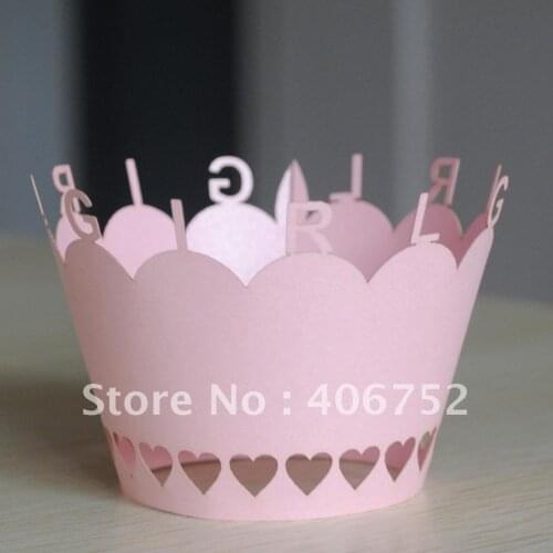 New born baby theme" Girl" cupcake wrapper MOQ 100pcs from Yoyo