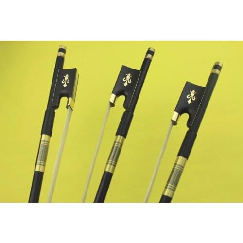 2pcs new professional 4/4 Carbon fiber violin bow Ebony Frog Carving flower