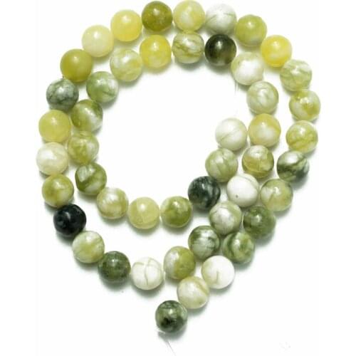 Wholesale Russian Jades Natural Stone Round Loose Beads 6 8 10mm DIY Making Bracelet Necklace Jewelry Accessories