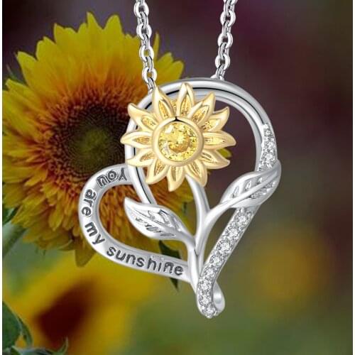 Heart Flower Pendant Necklaces For Women Double Color Plated Jewellry Aesthetic Christmas Gift Collar Necklace Jewelry N030