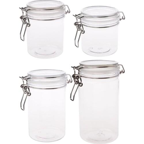 PETP Food Storage Milk Powder Box Clamp Lid Air Tight Sealed Locking Jar Kitchen