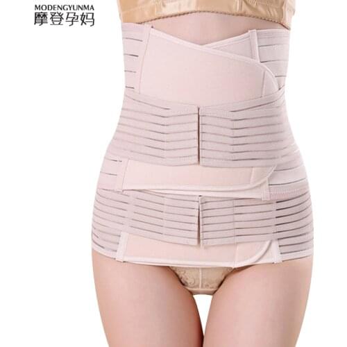 Women Maternity Postnatal Belt 2021 Women Slim Shapers New After waist corset Pregnant Pregnancy Bandage Belly Band 3pieces Set
