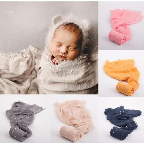 Roadfisher Newborn Photography Props Baby Swaddling Wrap Pearl Blanket Backdrop Background Clothing Photo Shoot Studio 90X170cm