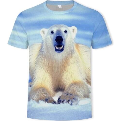 Russian Polar Bear Men T Shirt 3D Print Fashion Style Animal T Shirt Men/Women Casual Streetwear Tops Pullover 2019