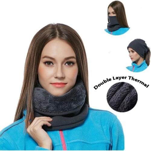 1PC Dual-Layer Polar Fleece Warm Scarf Women Men Outdoor Winter Thick Neck Warmer Thermal Motorcycle Skiing Cycling Face Mask
