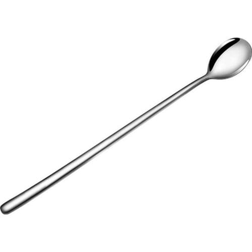 Steel Mixing Spoon With Long Handle Durable Resistant Spoon Home Small Tool Spoon Restaurant Coffee And K1Q9