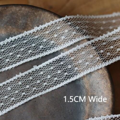 1.5CM Wide White Hollow Polyester Water-soluble Lace Fabric Neckline Embroidered Ribbon Sewing Material DIY Apparel Accessories