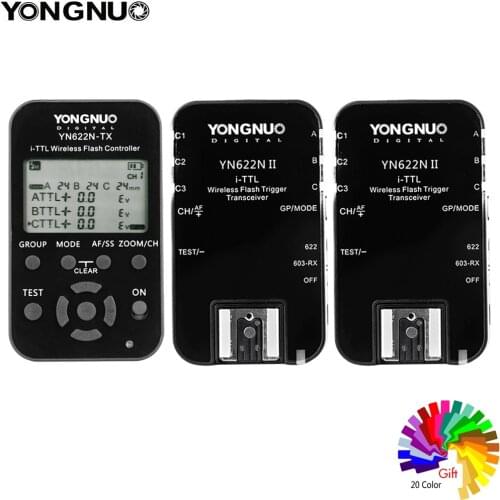 Yongnuo YN622N II YN622N-Kit Wireless TTL HSS Flash Trigger Set Transmitter + 2x Receivers for Nikon DSLR Camera D750 D850 Z7 Z6