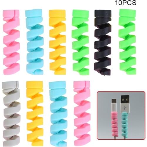 10pc Protector Phone Data Line Sleeve Earphone Protection Wire Breakage Cord Cover Prevents Charger Cable Saver Sponge Organizer