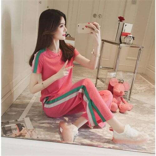 Plus Size Two Piece Tracksuit Womens Set Casual Sweatshirt High Waist Sports Pants Suits for Women 2021 Summer Lady Sets Y941