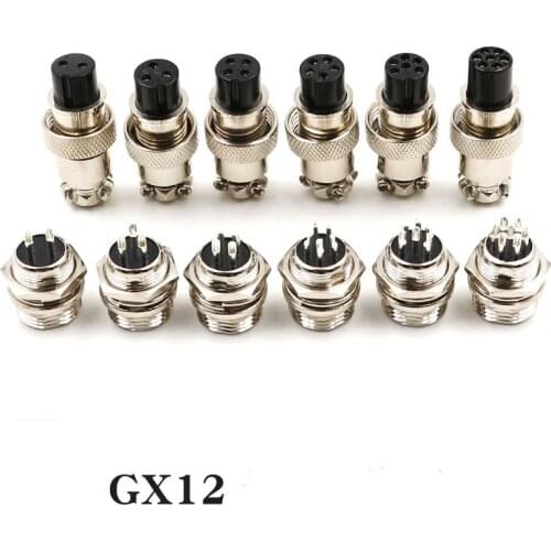 ZHQCN 12M GX12 RS765 M12 2 3 4 5 6 7 Pin Waterproof Connector Soldering Quick Screw Connect Panel Mount Male Female Plug Socket