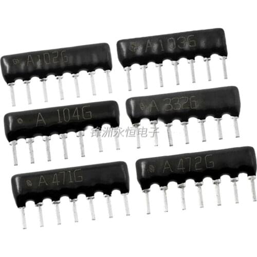 20PCS DIP Exclusion Network Resistor Array 7PIN A103J A102J A472J 5.1K 330R 4.7K 1K 10K 2K 3K
