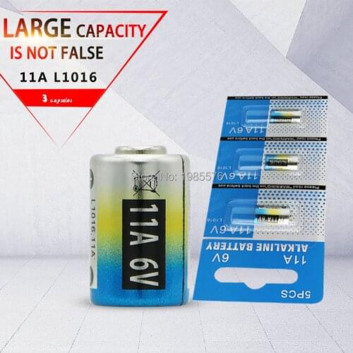 3pcs/lot 6V Alkaline dry batteries 11A MN11 L1016 Long last power battery for Laser pen reading pen remote controls