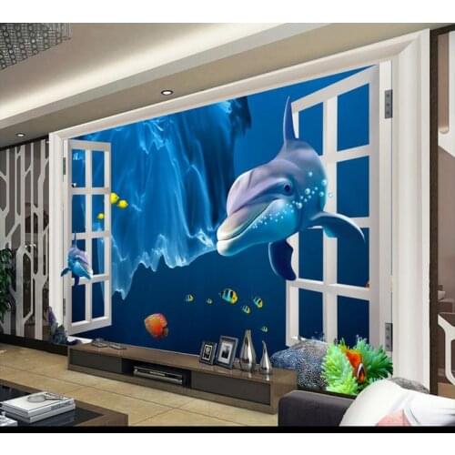 3d wallpaper 3d murals wallpaper for walls 3 d wall paper 3 d underwater world TV setting wall livingroom wallpaper home decor