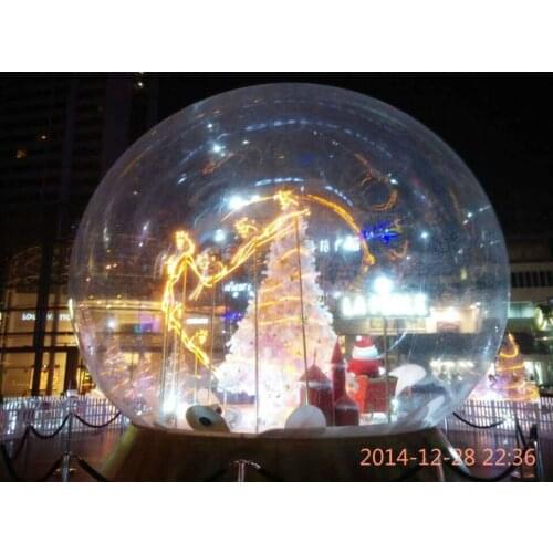 4m Inflatable Snow Globe For Christmas Decoration Advertising PVC Transparent Inflatable Christmas Ball