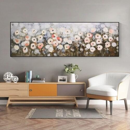 Abstract Large Size Thick Textured Small Flowers Oil Painting 100% Hand Painted On Canvas Handmade Wall Art For Home Decor