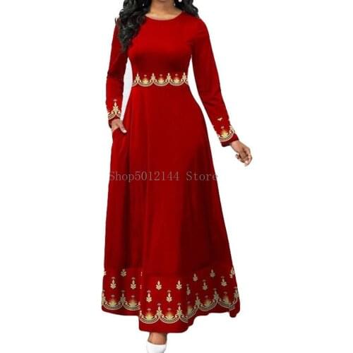 African Dresses For Women 2020 Elegant Sexy Deep O-Neck Striped Ball Gown Maxi Dresses Casual Plus Size Slim Long Party Dress