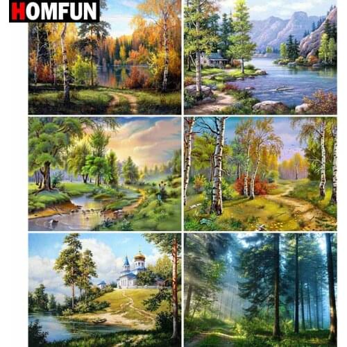HOMFUN Full Square/Round Drill 5D DIY Diamond Painting "Landscape map" Embroidery Cross Stitch 5D Home Decor Gift