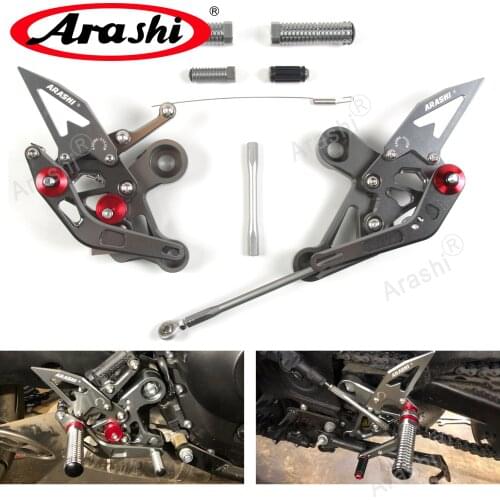 Arashi For Yamaha MT09 MT 09 MT-09 FZ-09 FZ 09 2014 2015 2016 2017 2018 CNC Adjustable Footrest Rear Sets Rearset Foot Rest Pegs