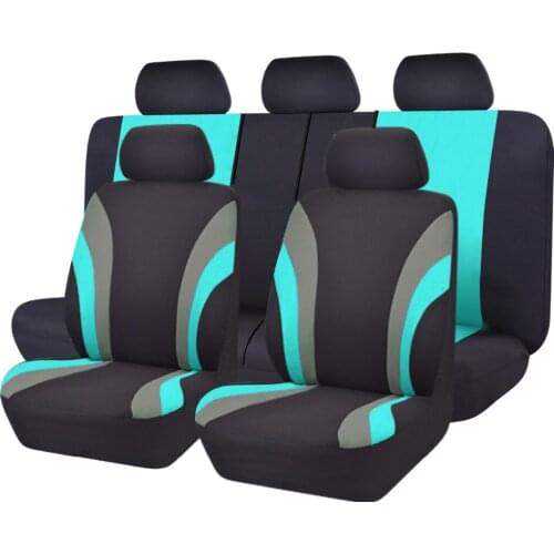 Car-pass Car Seat Covers Mesh Fabric Green Color Full Seat Universal Car Seat Cover with Car Steering Wheel Cover fit lada ford