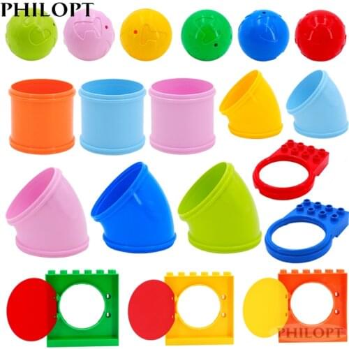 Big Building Blocks Pipeline Playground Spin Parts Slide Ladder Gear Swing Compatible bricks Baby Assemble Interactive Toys Gift