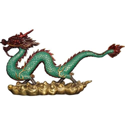 Bronze Dragon Decoration Lucky Pure Zodiac Shaped Wine Cabinet Crafts Gather Wealth Home Decor Living Room Desktop Figurines