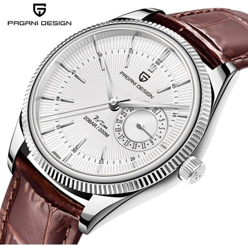 NEW PAGANI DESIGN Original Men Watch Casual Sports 200M Waterproof Watch VH65 Movement Leather Strap Quartz Watches Reloj Hombre
