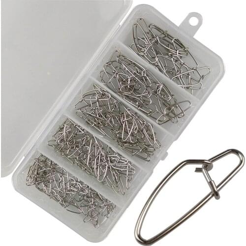 Hyaena 155pcs/box Size 1# 2# 3# 4# 5# Crosslock Snap Fishing Barrel Swivel safety snap Fishing swivel set