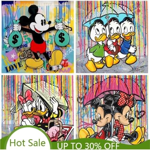 Disney Canvas Painting Mickey Mouse and Donald Duck Anime Posters and Prints Wall Art Pictures for Living Room Home Decoration