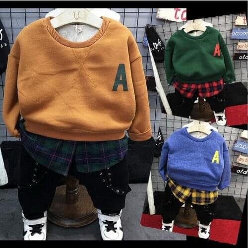 Baby boys clothing set children sweater and pants thicken winter warm clothes boys sets 2pcs set cotton warm baby clothing set