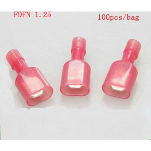 FDFN1.25 100pcs Nylon male and female Cable Connectors Crimp wire Terminals full-Insulating joints free shipping