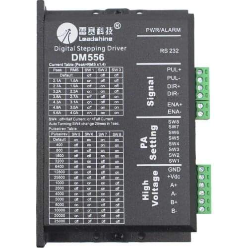 DM556 Stepper Motor Controller Original 2-phase Digital Stepper Motor Driver 18-48 VDC 2.1A to 5.6A For Leadshine NEMA23 NEMA34