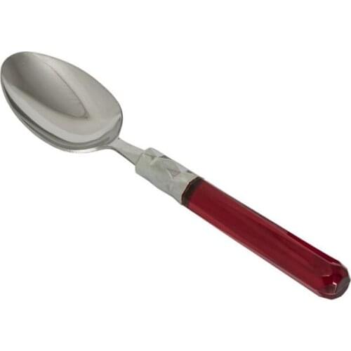 Red Color 6'LI Platinum Dessert Spoon
