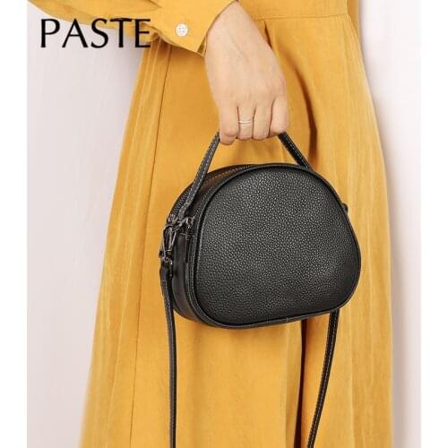 Summer Round Cherry Shape Flap Bag Small 100% Cowhide Leather Women Shoulder Crossbody Bag High Quality Green Handbag Dropship