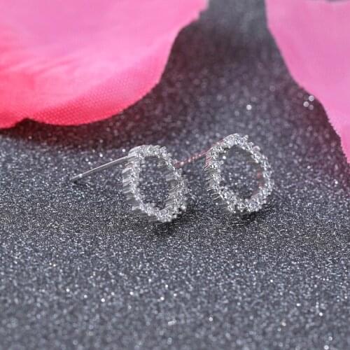Miuoxion Retro Zircon Silver-Plated Earrings Simple Hollow Fashion Jewelry For Women Feature Namour Charm Gift All Seasons